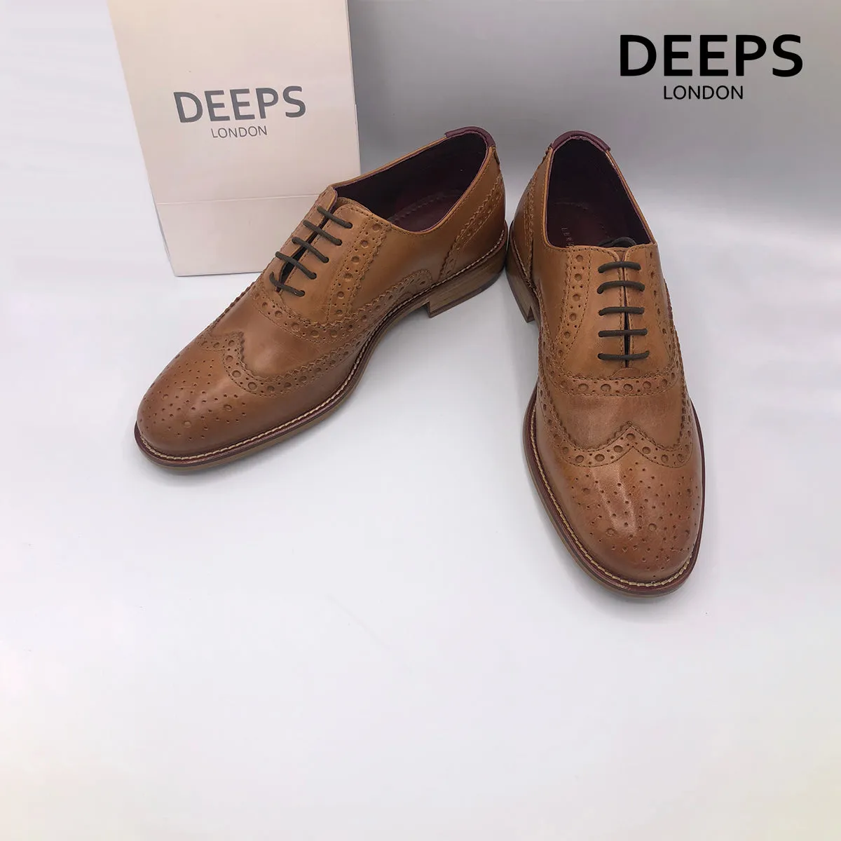 JIM LONDON BROGUES HANDCRAFTED GATSBY MEN'S SHOES TAN