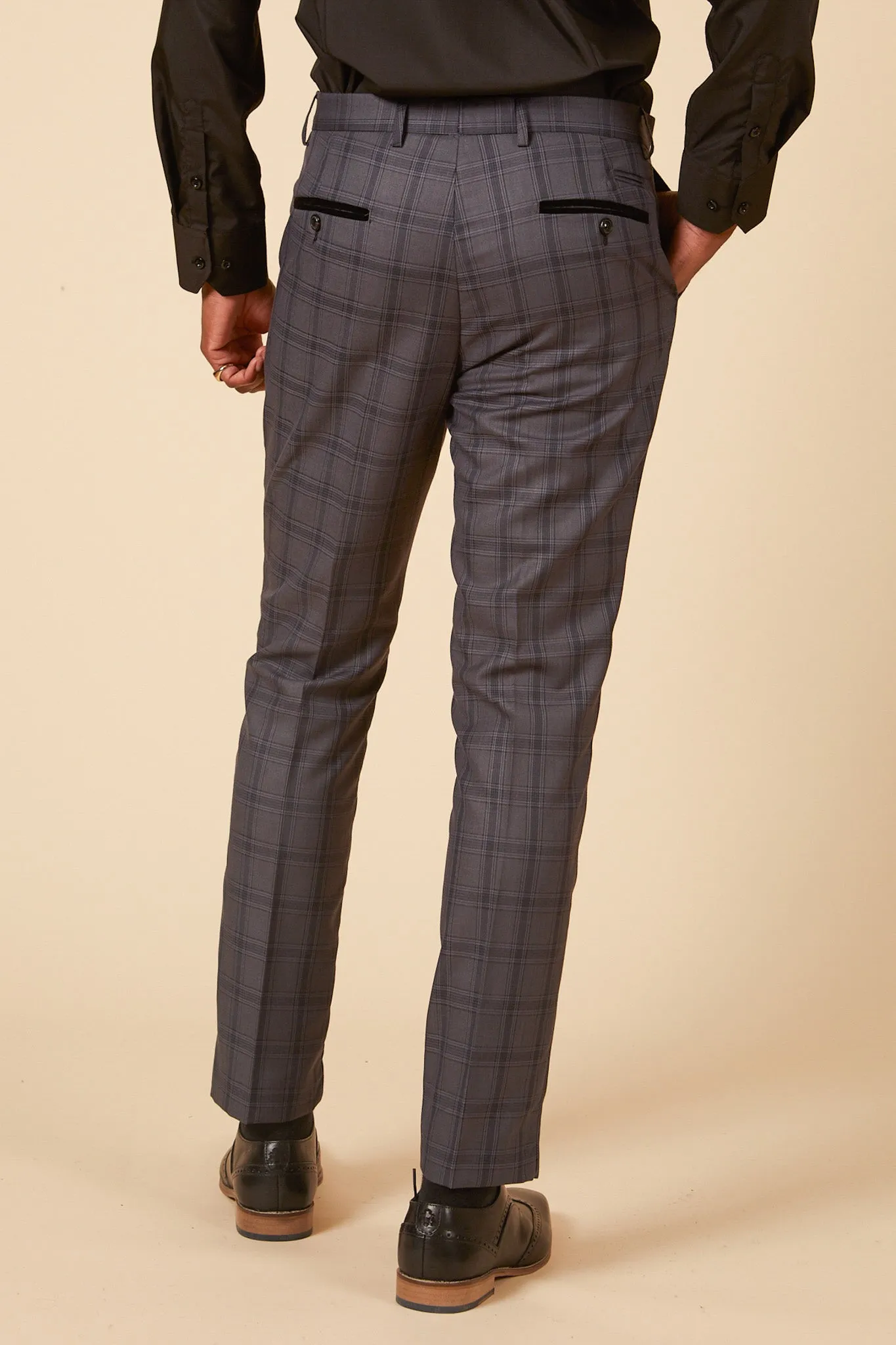 JOSE - Grey Check Trousers