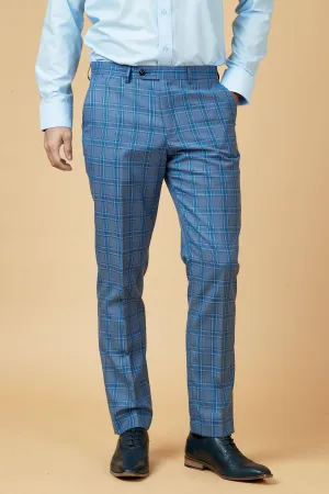 JOSE - Sky Blue Check Trousers