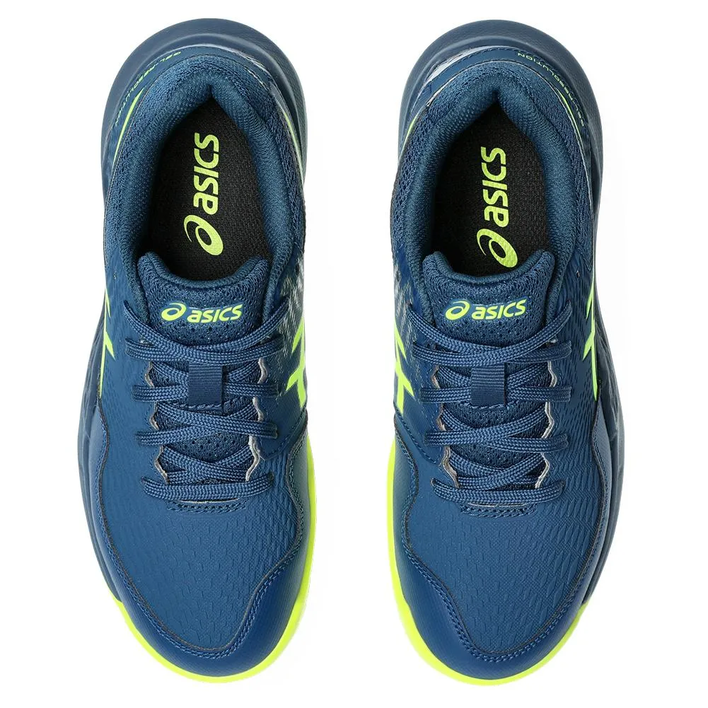 Juniors Gel-Resolution 9 GS Tennis Shoes Mako Blue and Safety Yellow