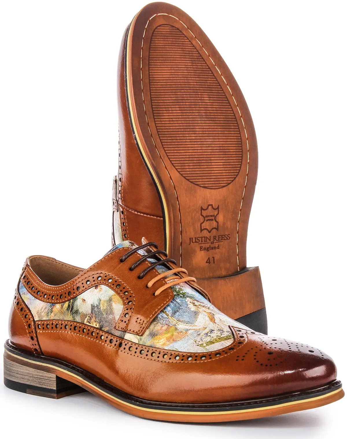 Justinreess England Ross Vintage Art Leather Brogues