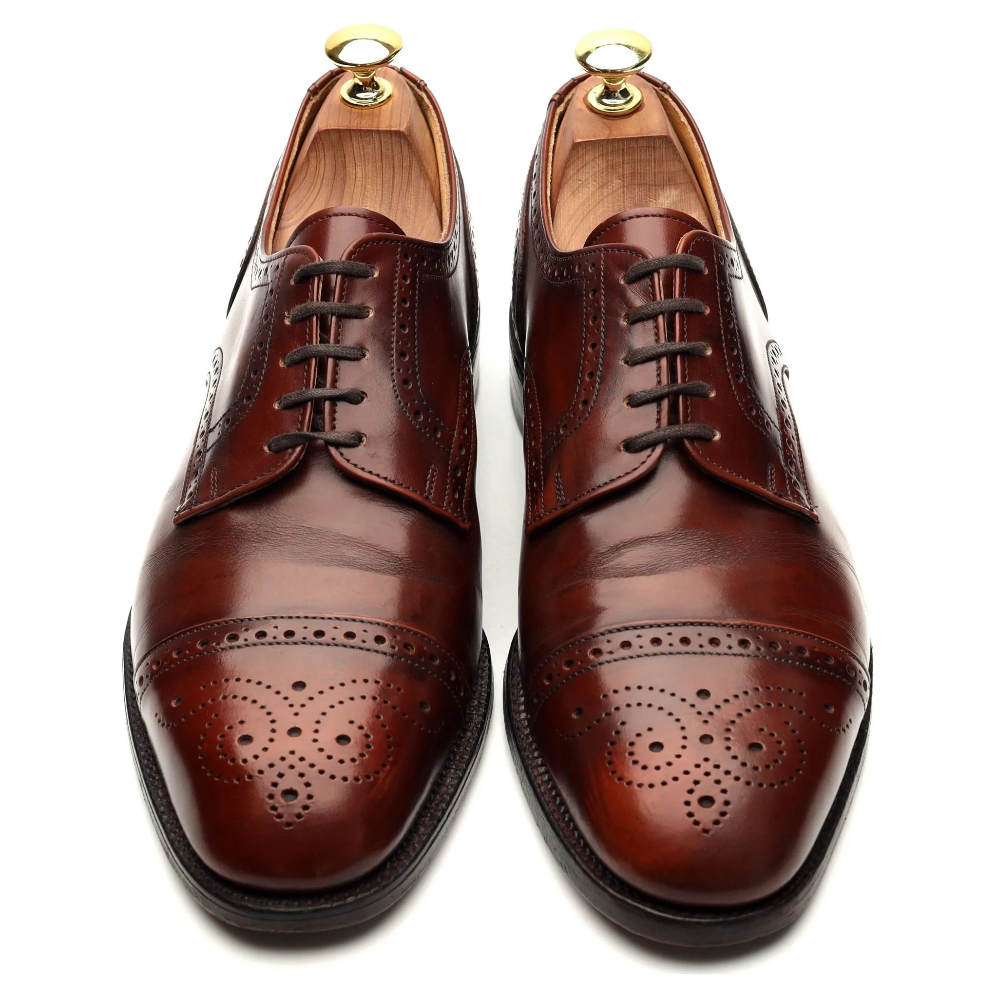 'Kelso' Brown Leather Derby Brogues UK 8