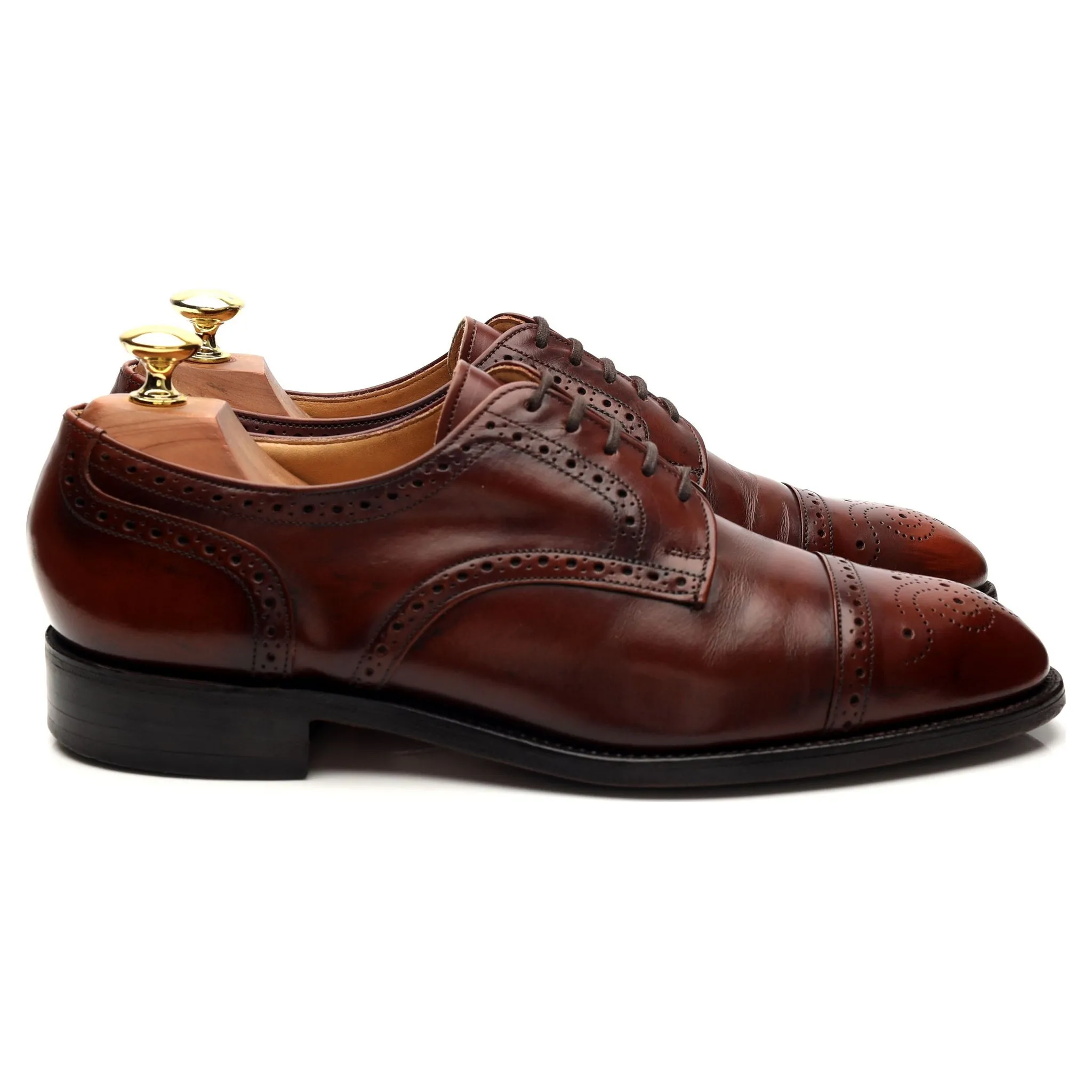 'Kelso' Brown Leather Derby Brogues UK 8