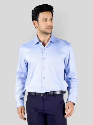 Light Blue Dobby Regular Fit Formal Shirt | JadeBlue