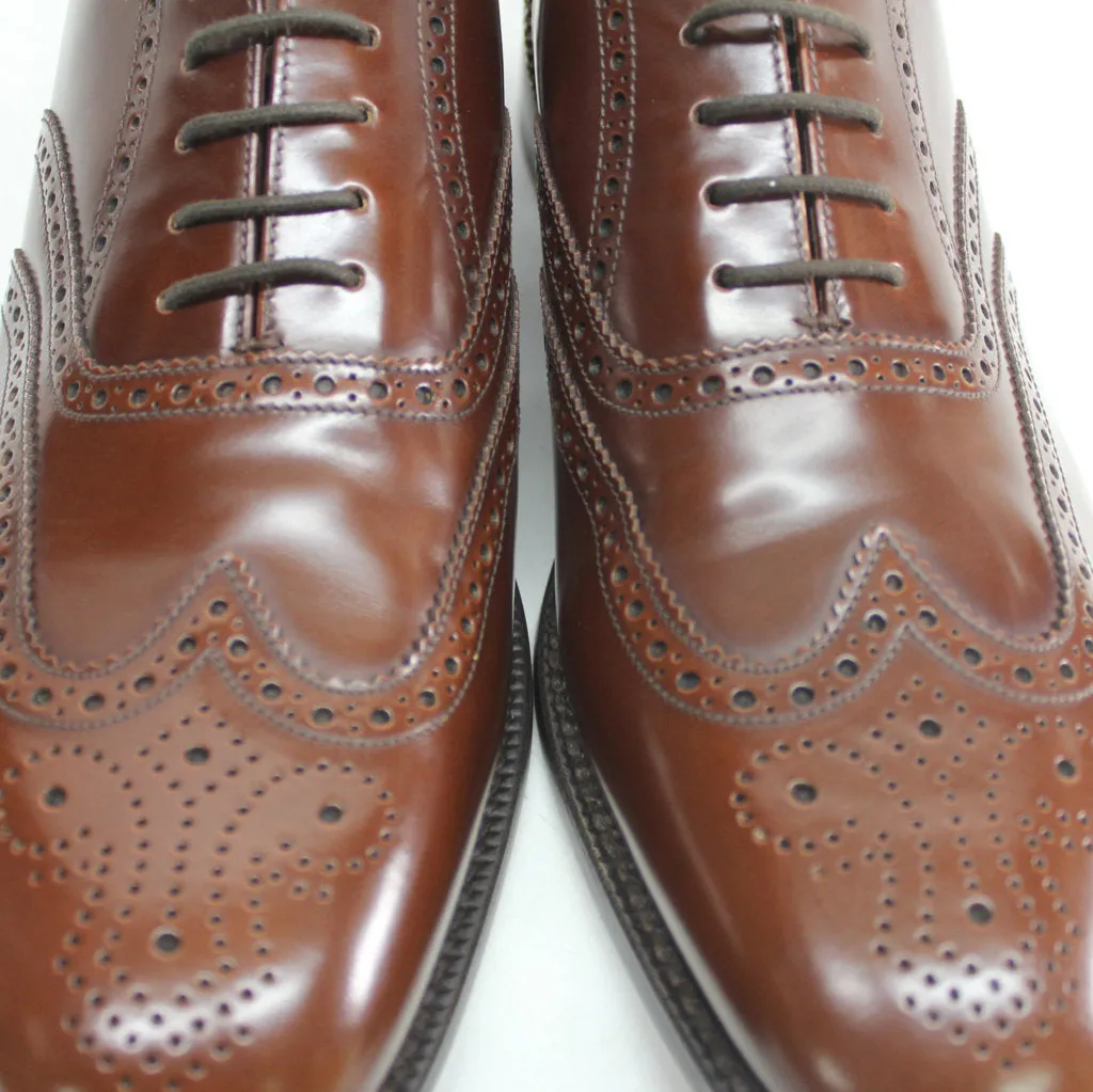 Loake 202 Brown Mens Leather Lace-up Brogues Wingtip Oxford Shoes - UK 10.5