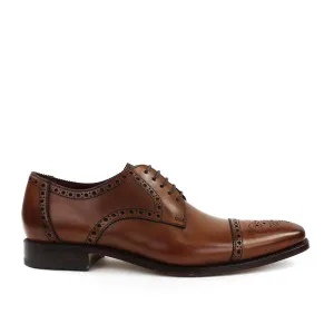 Loake - Foley CD Semi-Brogue Derby Shoes in Hazelnut