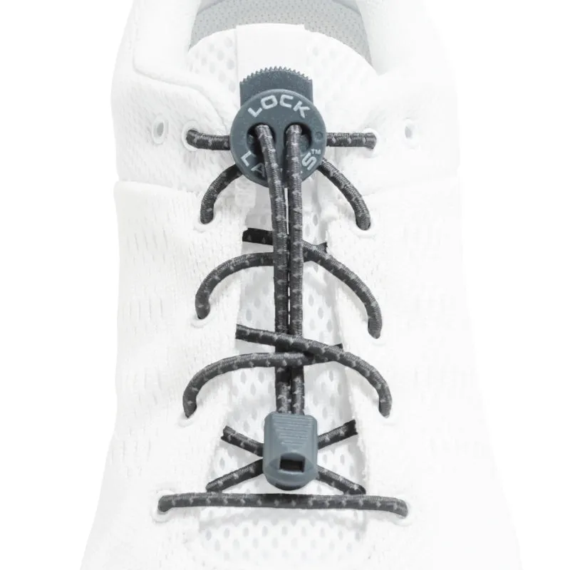 Lock Laces Reflective No-Tie Shoelaces - Storm Gray