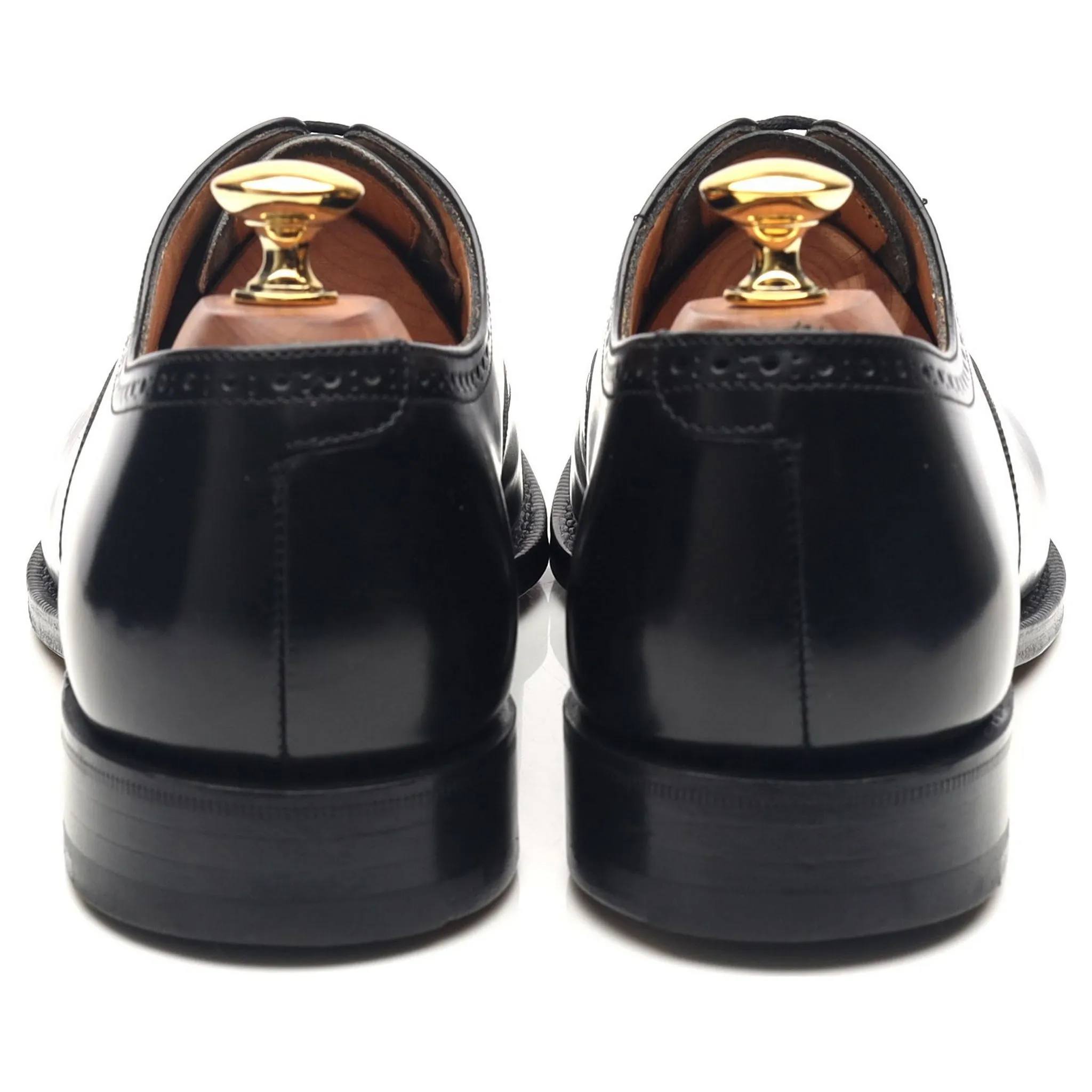 'London' Black Leather Oxford Semi Brogues UK 6 F