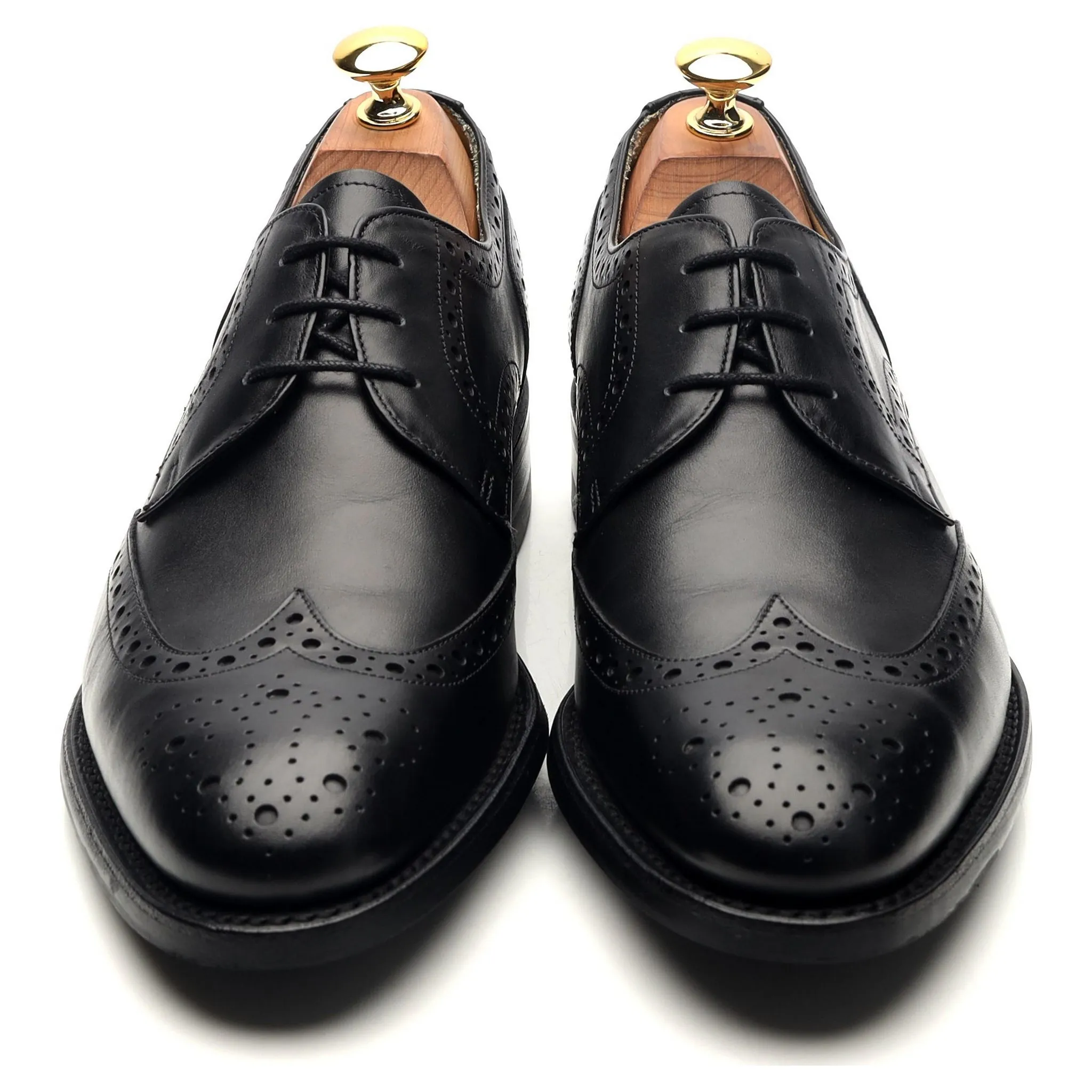 'Longworth' Black Leather Derby Brogues UK 6 G