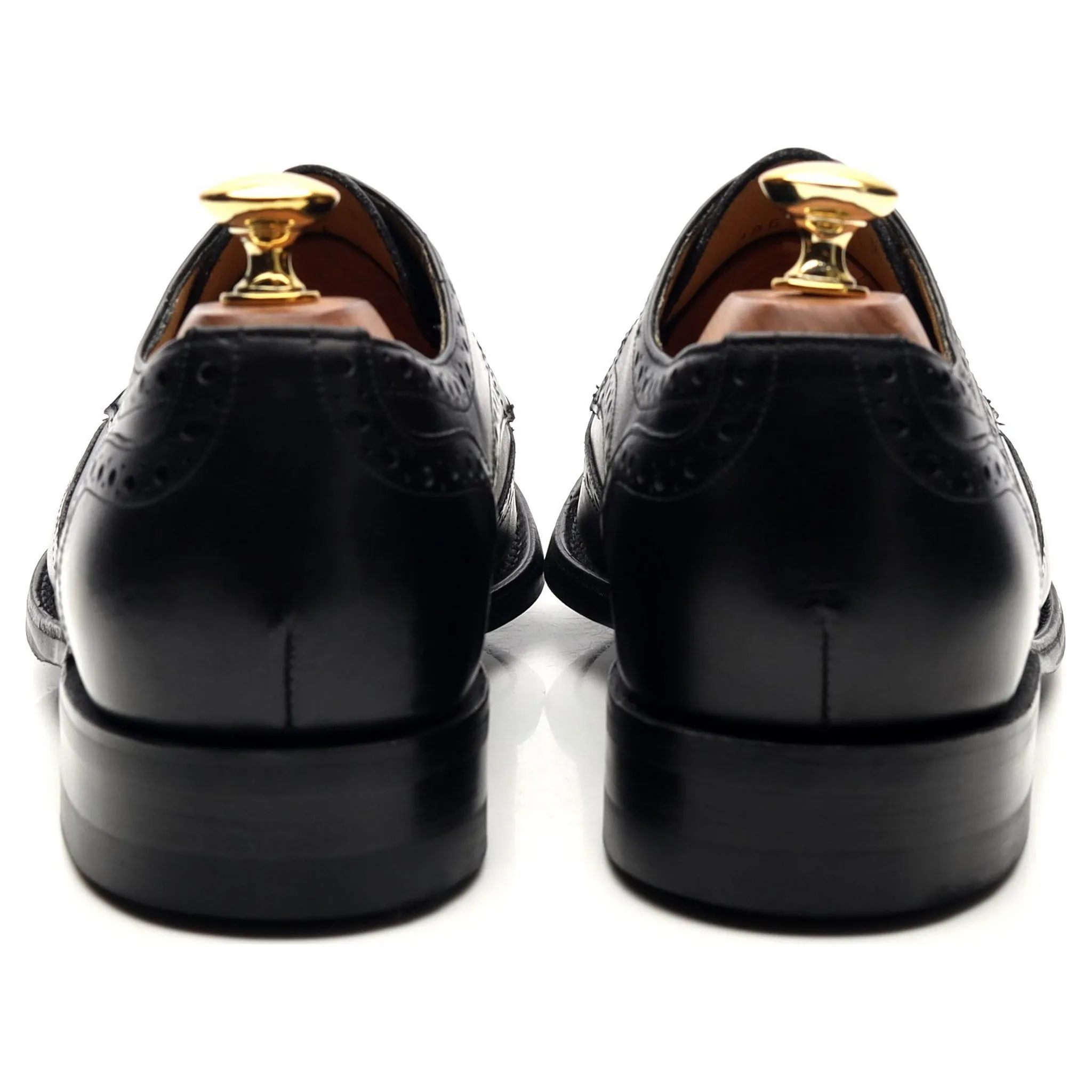 'Longworth' Black Leather Derby Brogues UK 6 G