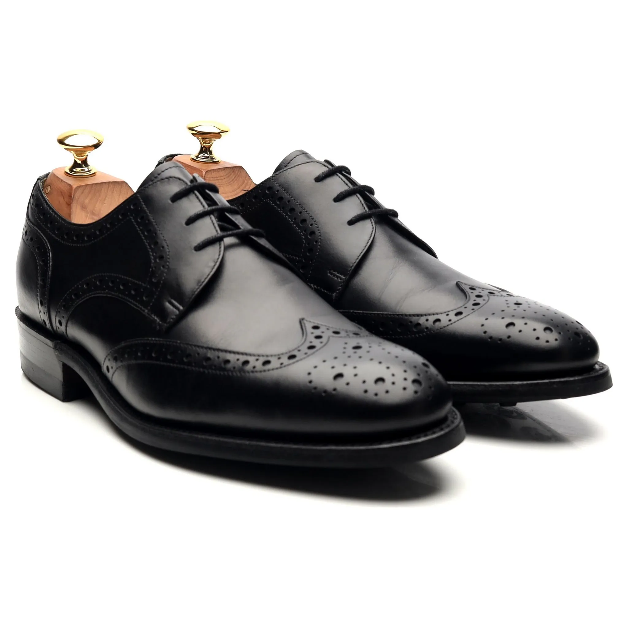 'Longworth' Black Leather Derby Brogues UK 6 G