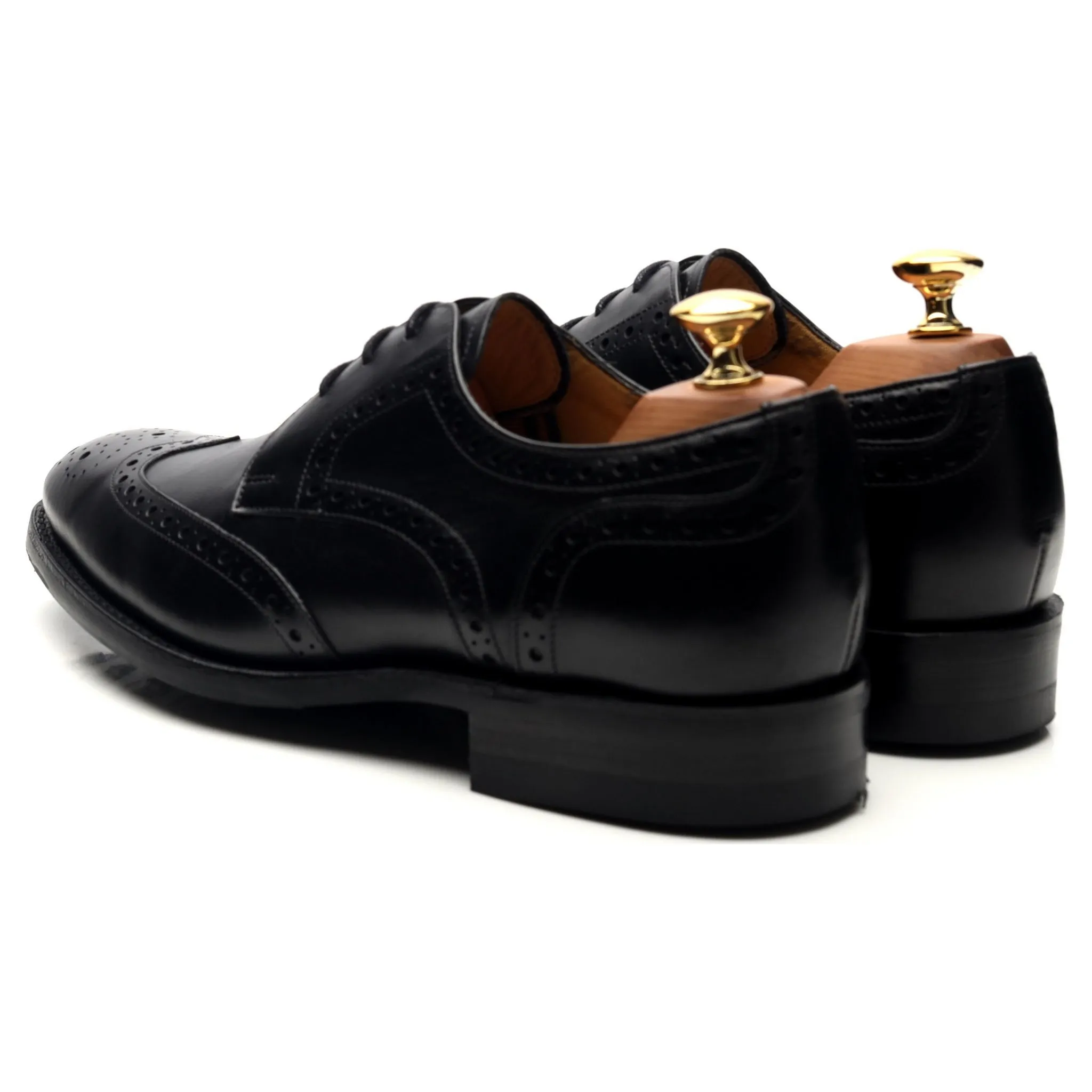 'Longworth' Black Leather Derby Brogues UK 6 G