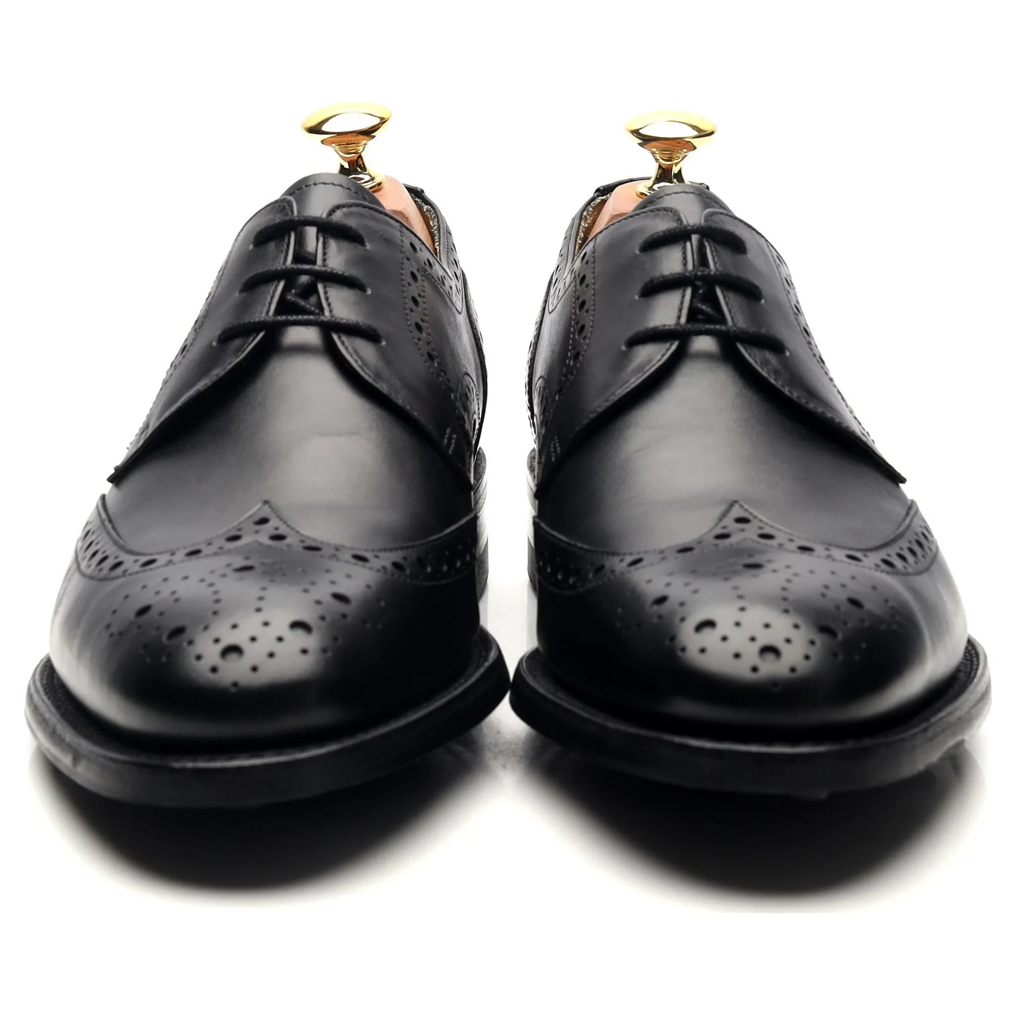 'Longworth' Black Leather Derby Brogues UK 6 G