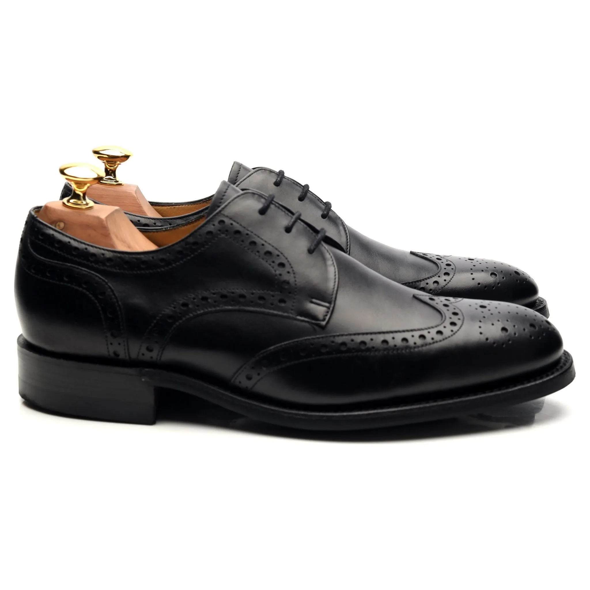 'Longworth' Black Leather Derby Brogues UK 6 G