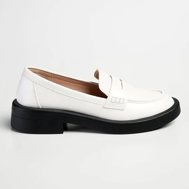 Madison Blessing Ladies Slip On Loafers - White