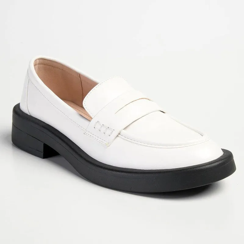 Madison Blessing Ladies Slip On Loafers - White