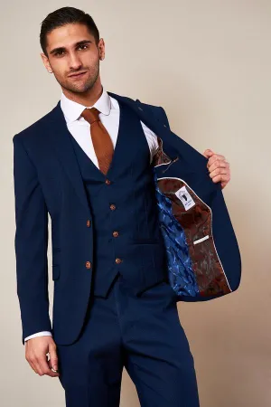 Max Royal Blue Three Piece Suit | Wedding Wear | Office Wear