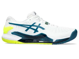 Men's Asics Gel-Resolution 9, White/Restful Teal, 9.5 D Medium