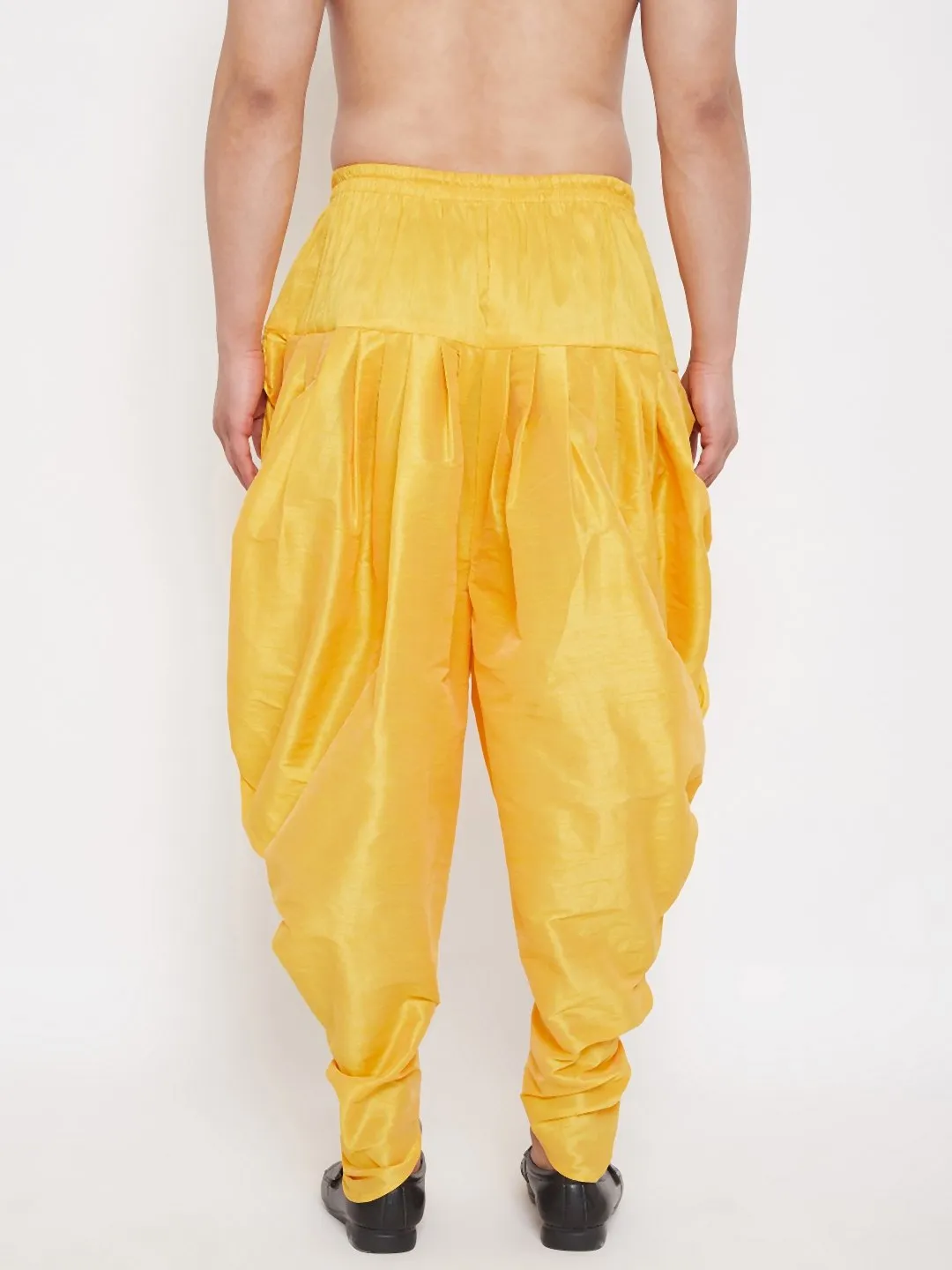 Men's Yellow Cowl Dhoti - Vastramay