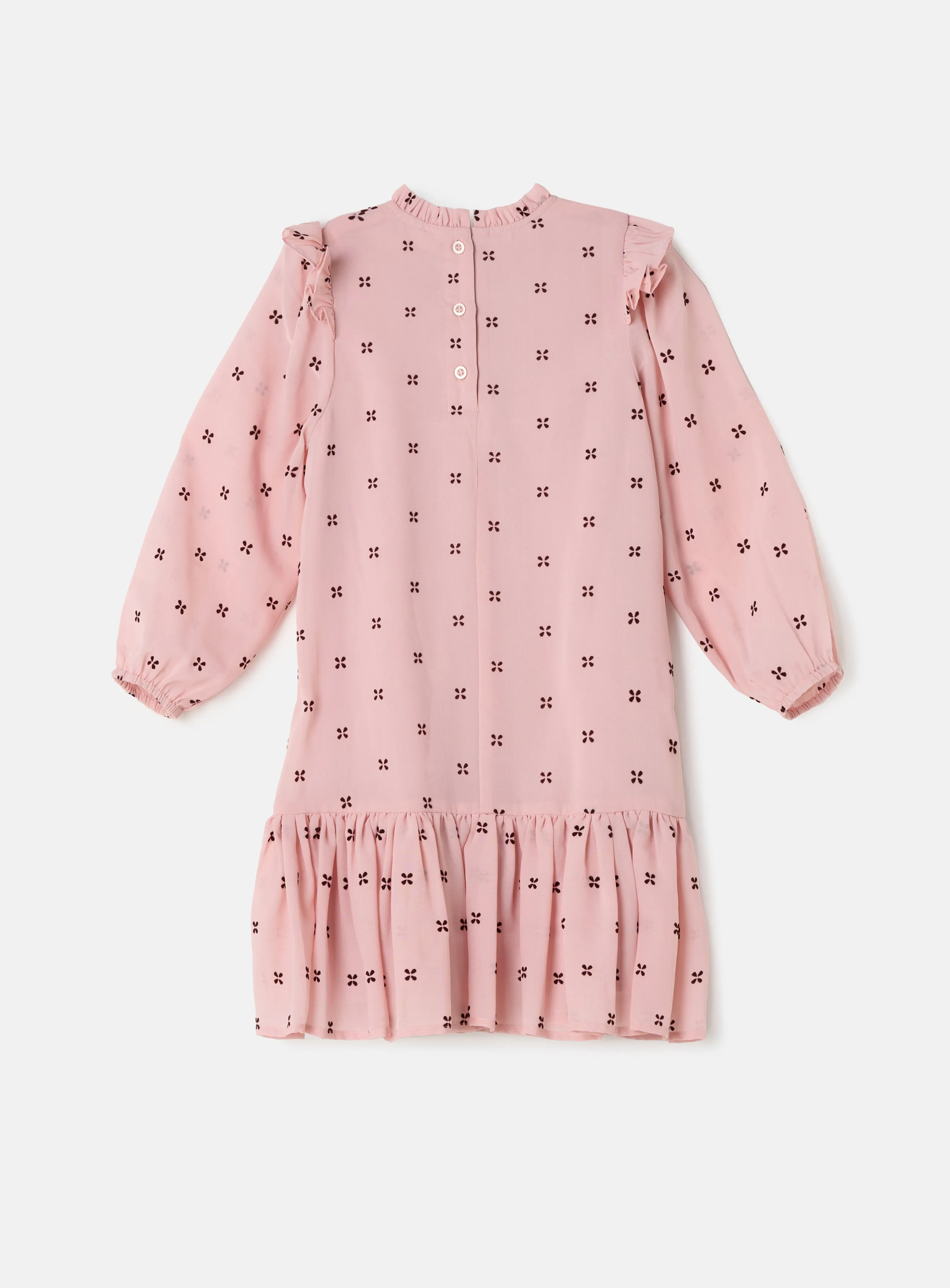 Molly Pink Flock Spot Dress