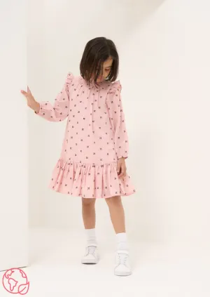 Molly Pink Flock Spot Dress