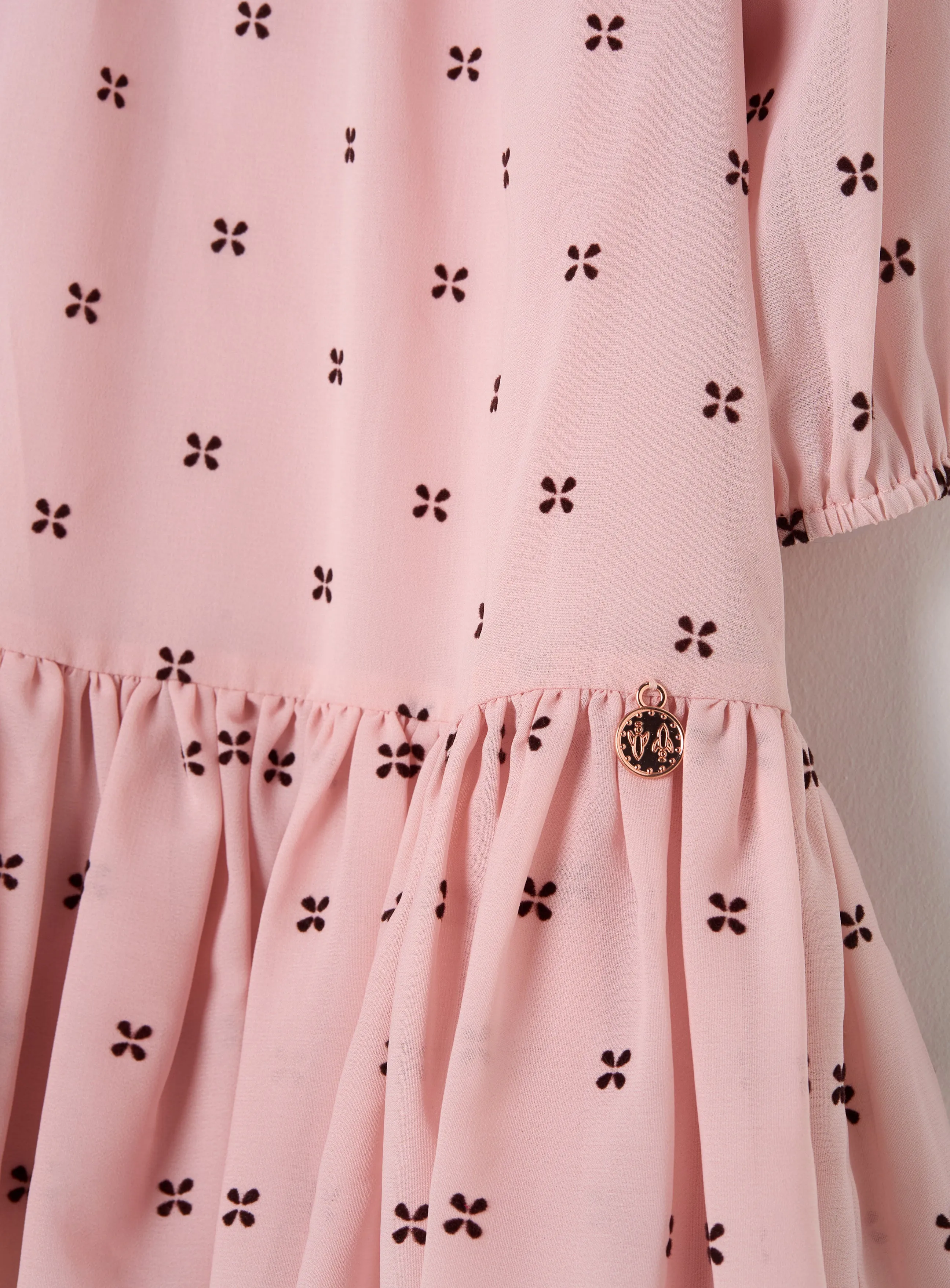 Molly Pink Flock Spot Dress