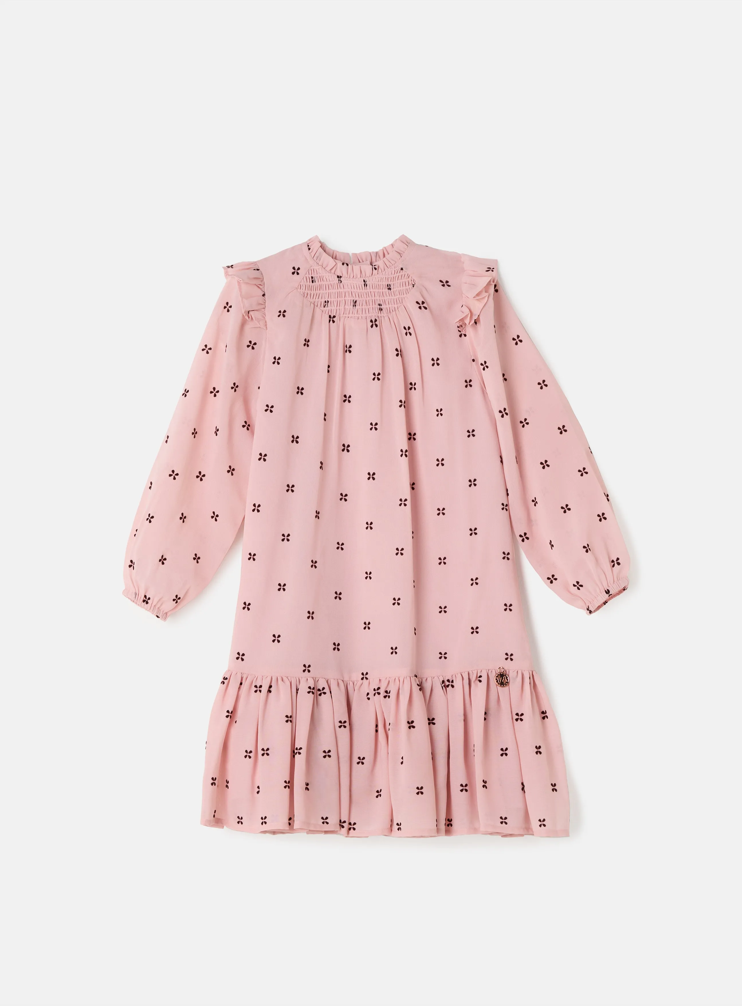 Molly Pink Flock Spot Dress