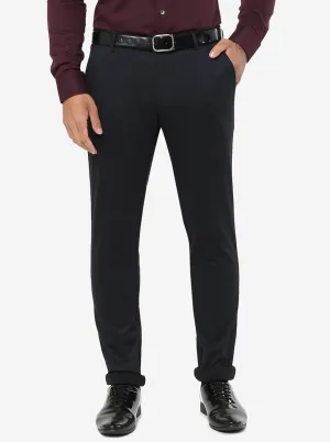 Navy Solid Slim Fit Club Wear Trouser | JB Studio