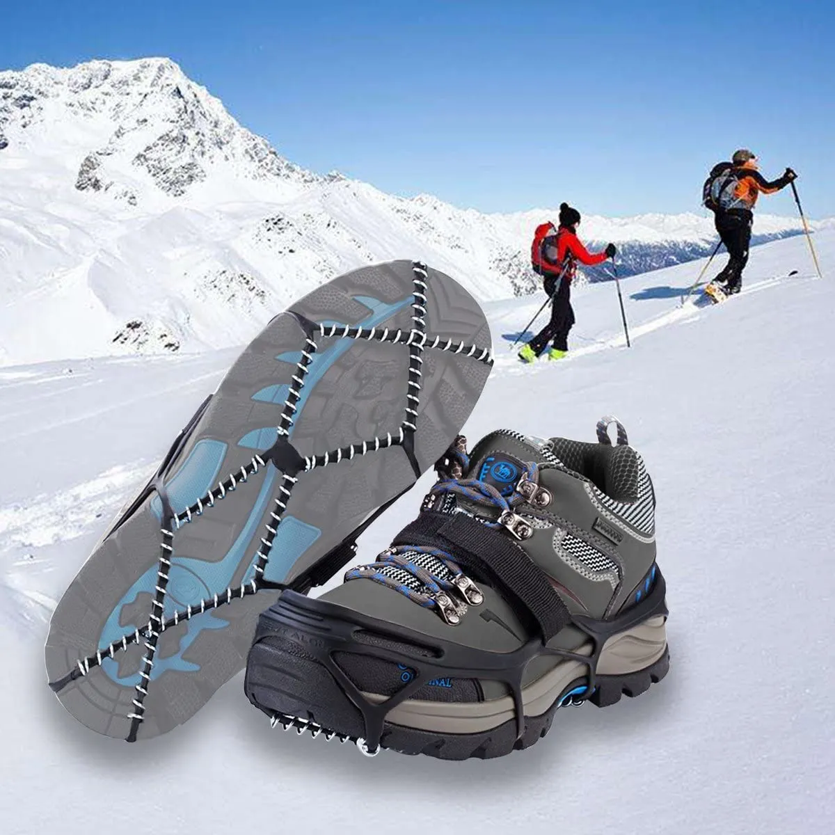 NewDoar Anti-Slip Snow Ice Traction Cleats Overshoes Studded Ice Walking shoes Covers Crampon