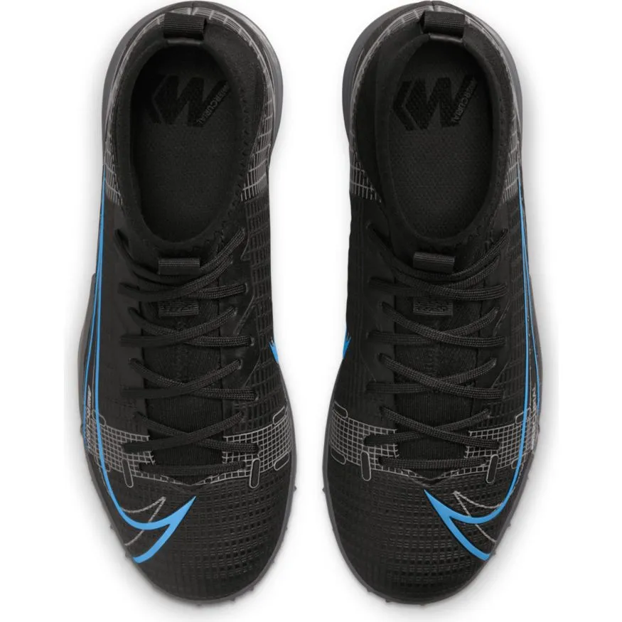 Nike Junior Mercurial Superfly 8 Academy TF Artificial Turf Soccer Shoe - Black/Black/IronGrey