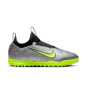 Nike Junior Zoom Vapor 15 Academy XXV TF Turf Shoes - MetallicSilver/Volt/Black