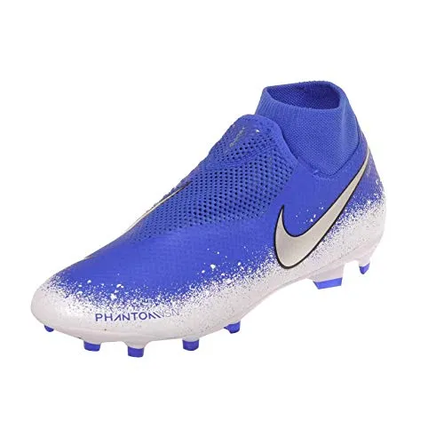 Nike Men's Phantom VSN Pro DF FG Soccer Size 12 - Men AO3266-410 Racer Blue/Chrome-White