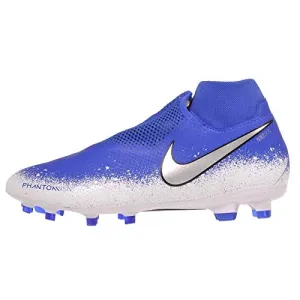 Nike Men's Phantom VSN Pro DF FG Soccer Size 12 - Men AO3266-410 Racer Blue/Chrome-White