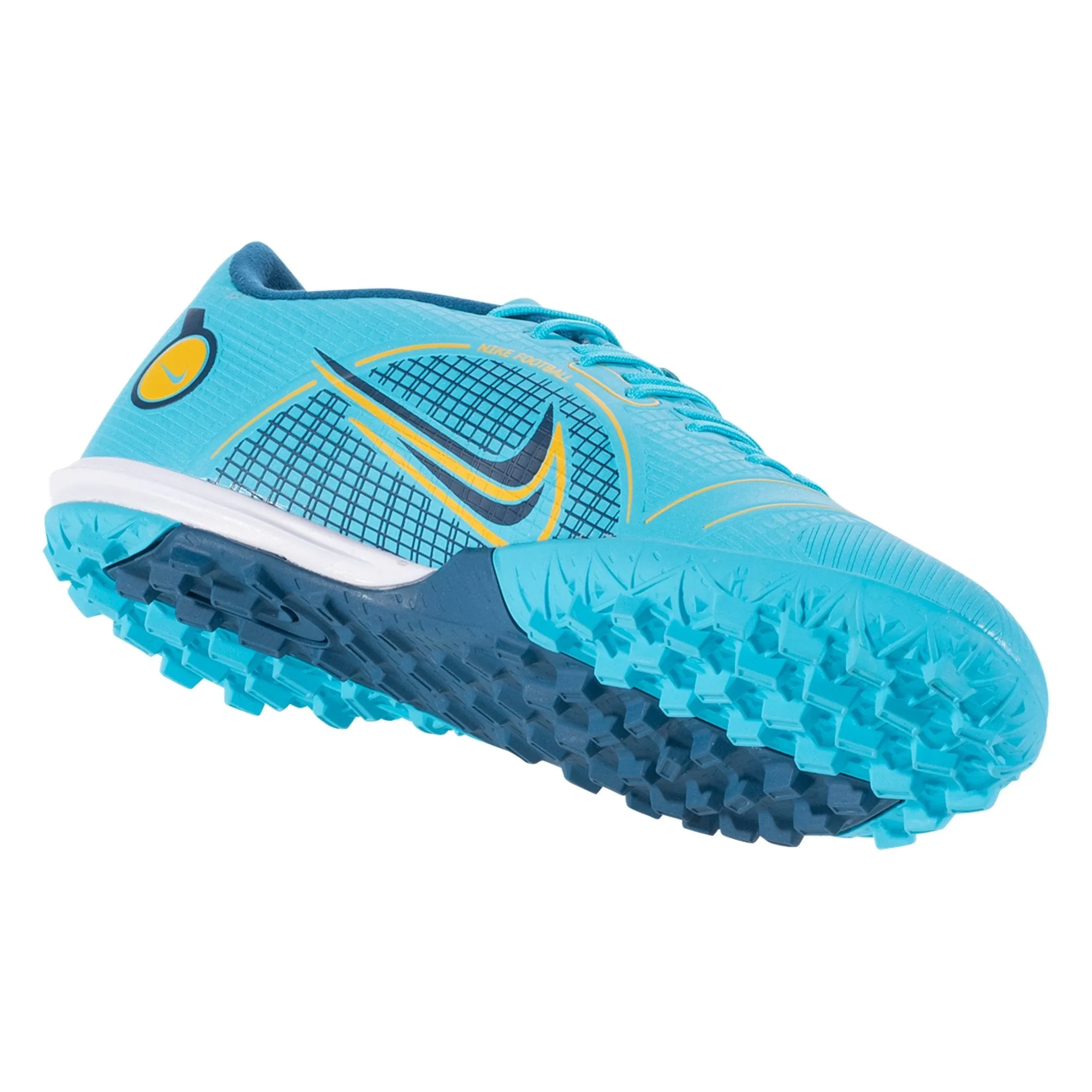 Nike Mercurial Vapor 14 Academy TF Turf Soccer Shoes - Chlorine Blue/Laser Orange/Marina