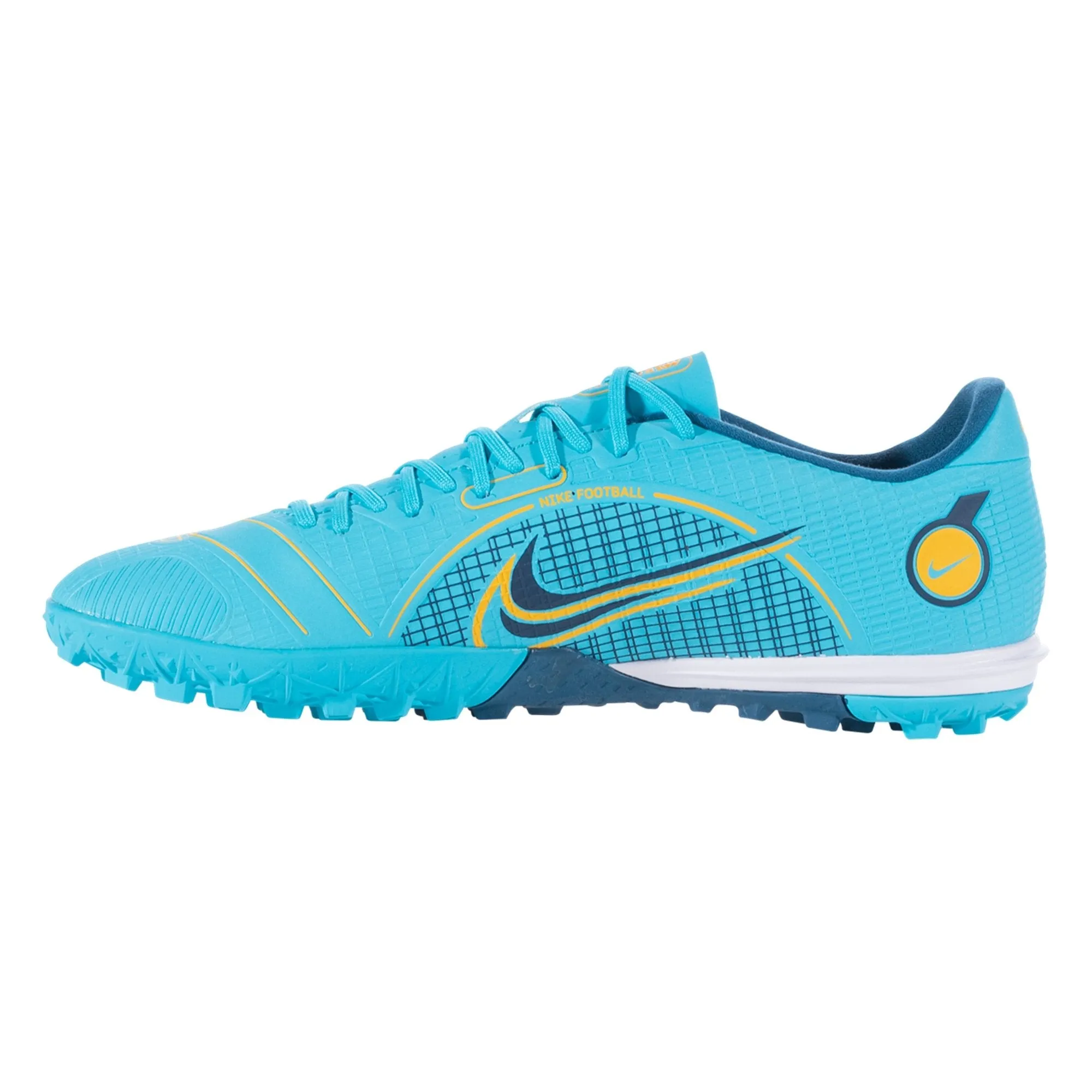 Nike Mercurial Vapor 14 Academy TF Turf Soccer Shoes - Chlorine Blue/Laser Orange/Marina