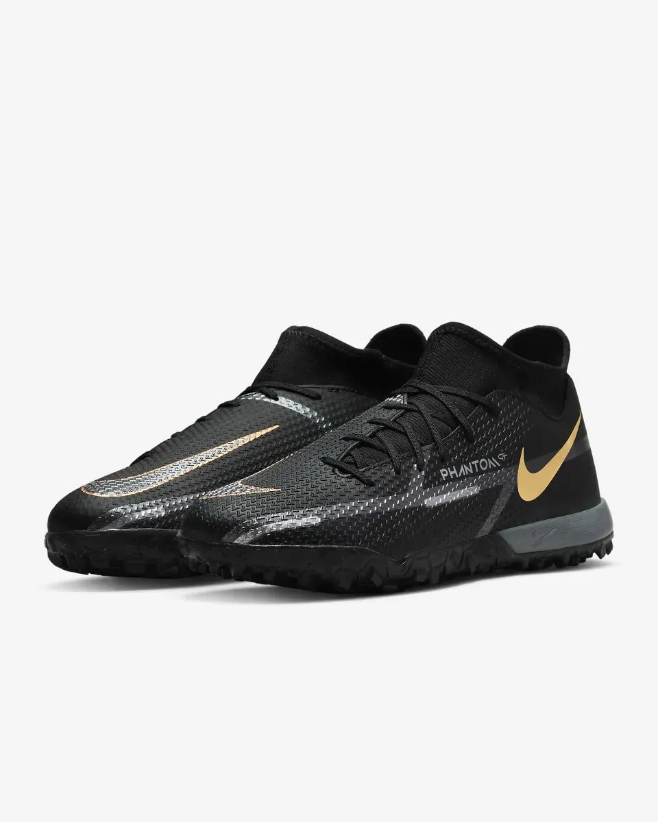 Nike Phantom GT2 Academy DF TF - Black-Dark Grey-Gold