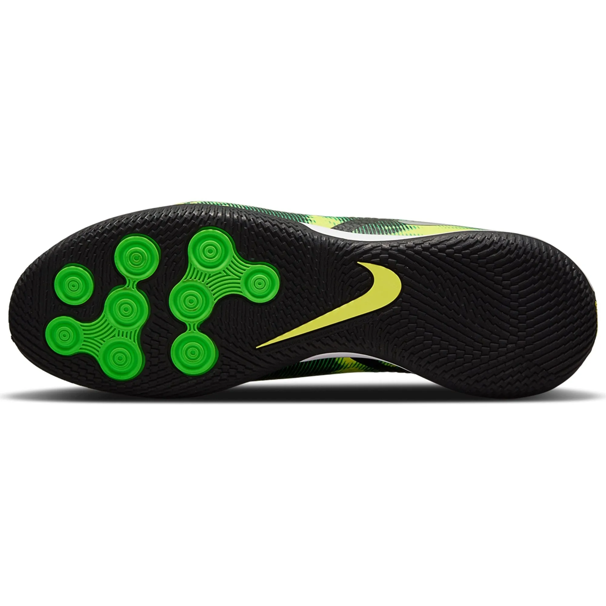 Nike Phantom GT2 Academy Shockwave IC Indoor Soccer Shoe - Black/Metallic Platinum/Green Strike