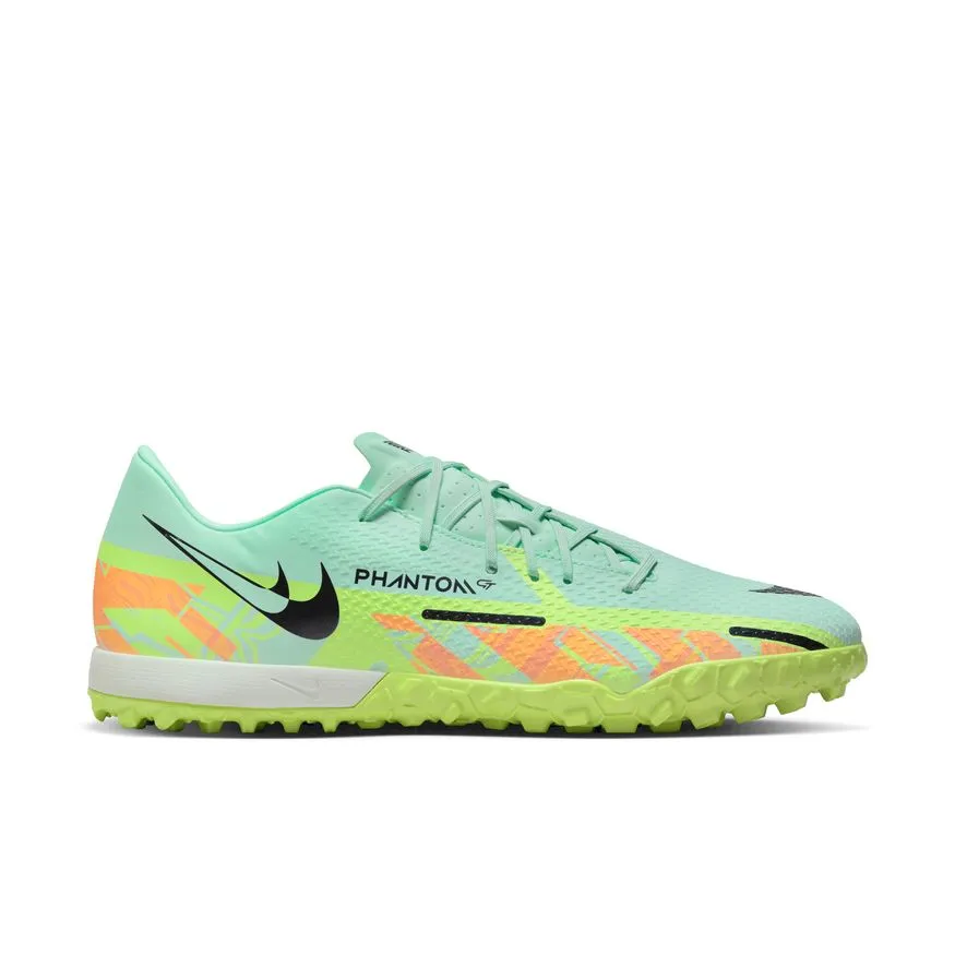 Nike Phantom GT2 Academy TF Turf Soccer Shoe - Mint Foam/Blackened Blue/Total Orange/Ghost Green