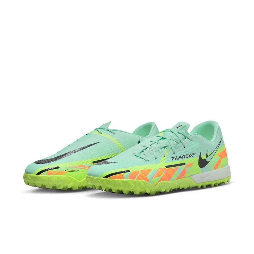 Nike Phantom GT2 Academy TF Turf Soccer Shoe - Mint Foam/Blackened Blue/Total Orange/Ghost Green