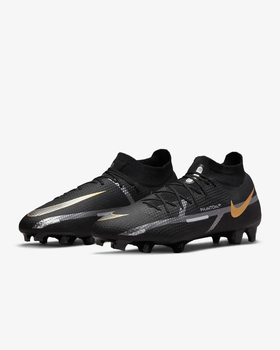 Nike Phantom GT2 Pro DF FG - Black-Dark Grey-Gold