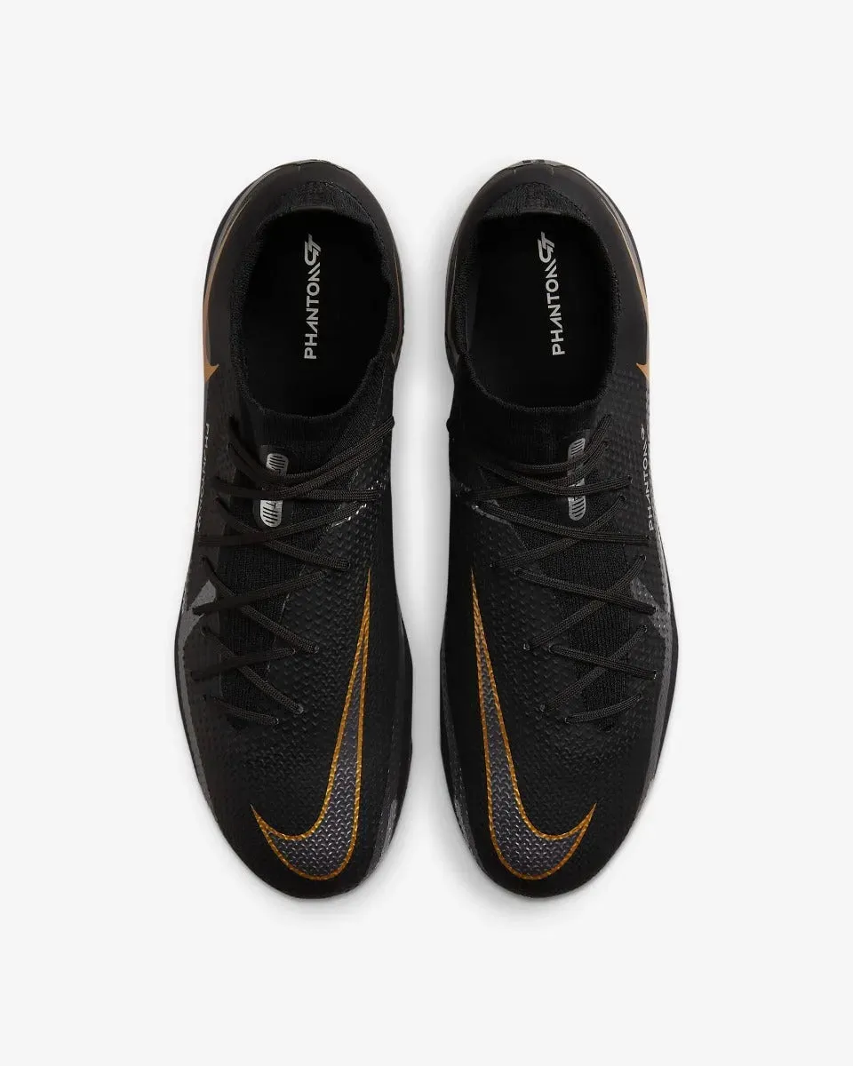 Nike Phantom GT2 Pro DF FG - Black-Dark Grey-Gold