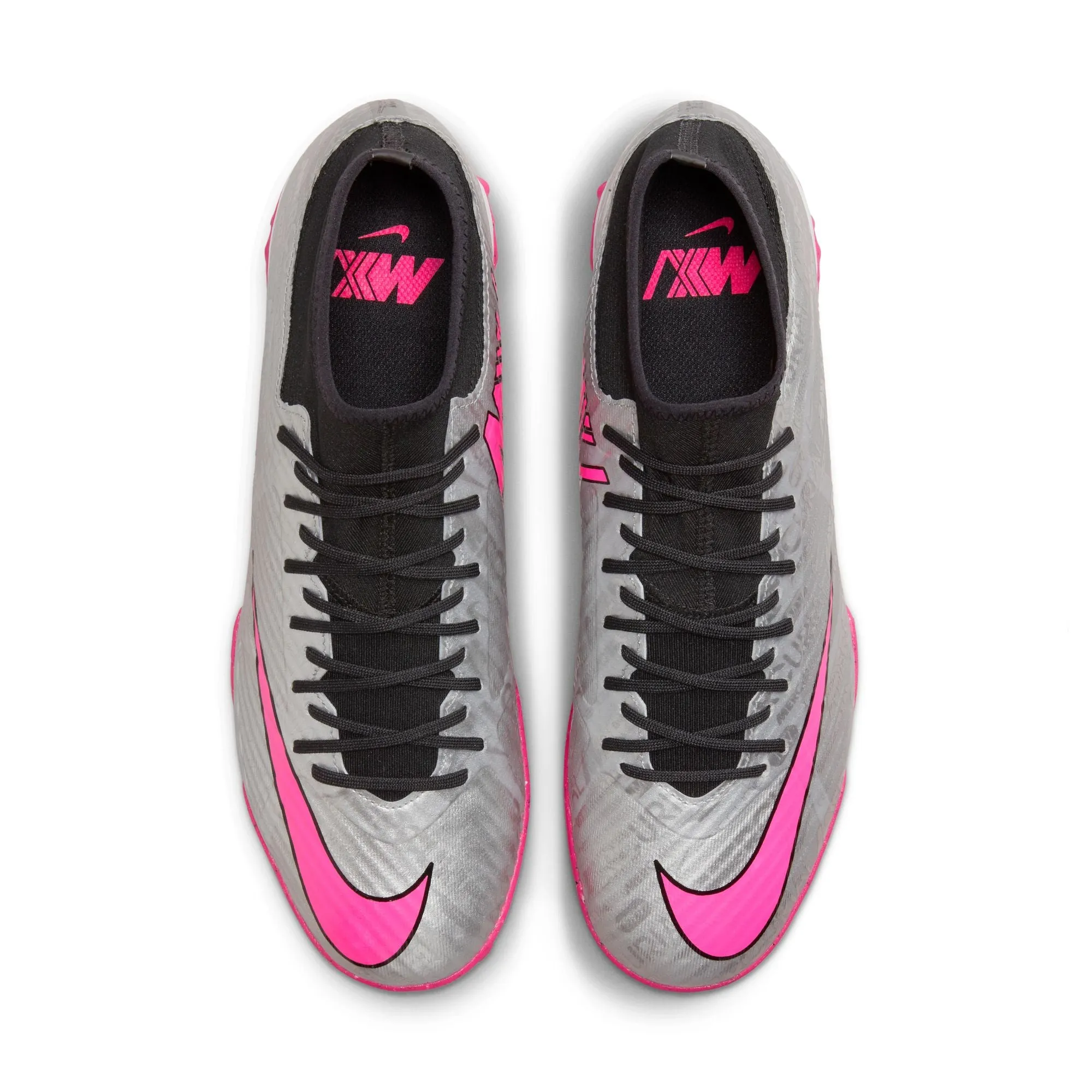 Nike Zoom Mercurial Superfly 9 Academy XXV TF Turf Soccer Shoes - Metallic Silve/ Hyper Pink