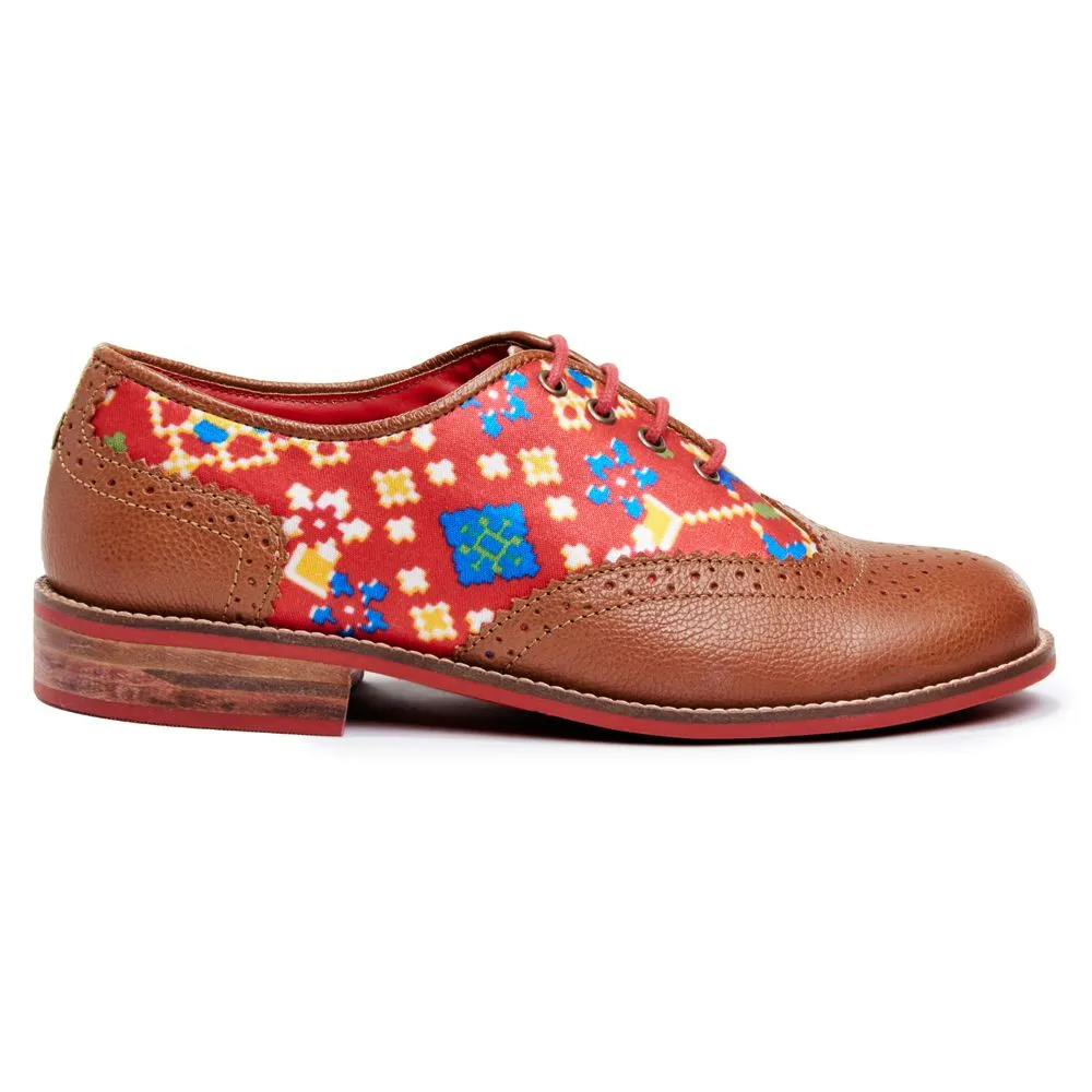 Patola Brogues Women – Crimson