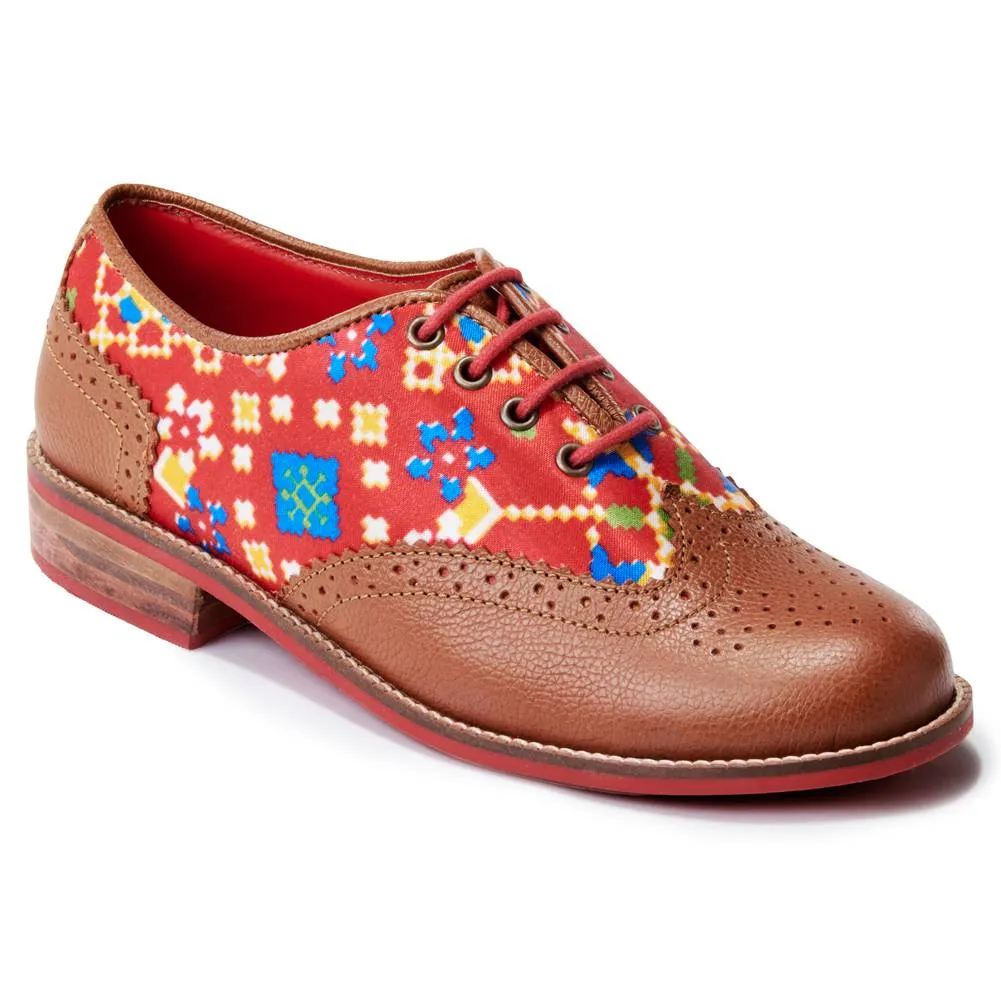 Patola Brogues Women – Crimson