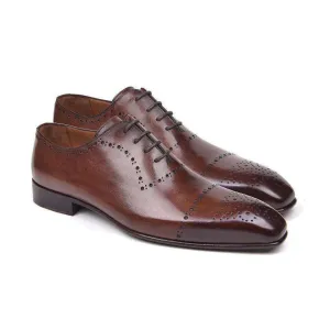 Paul Parkman Handmade Designer Shoes Classic Brogues Brown Oxfords (PM5504)