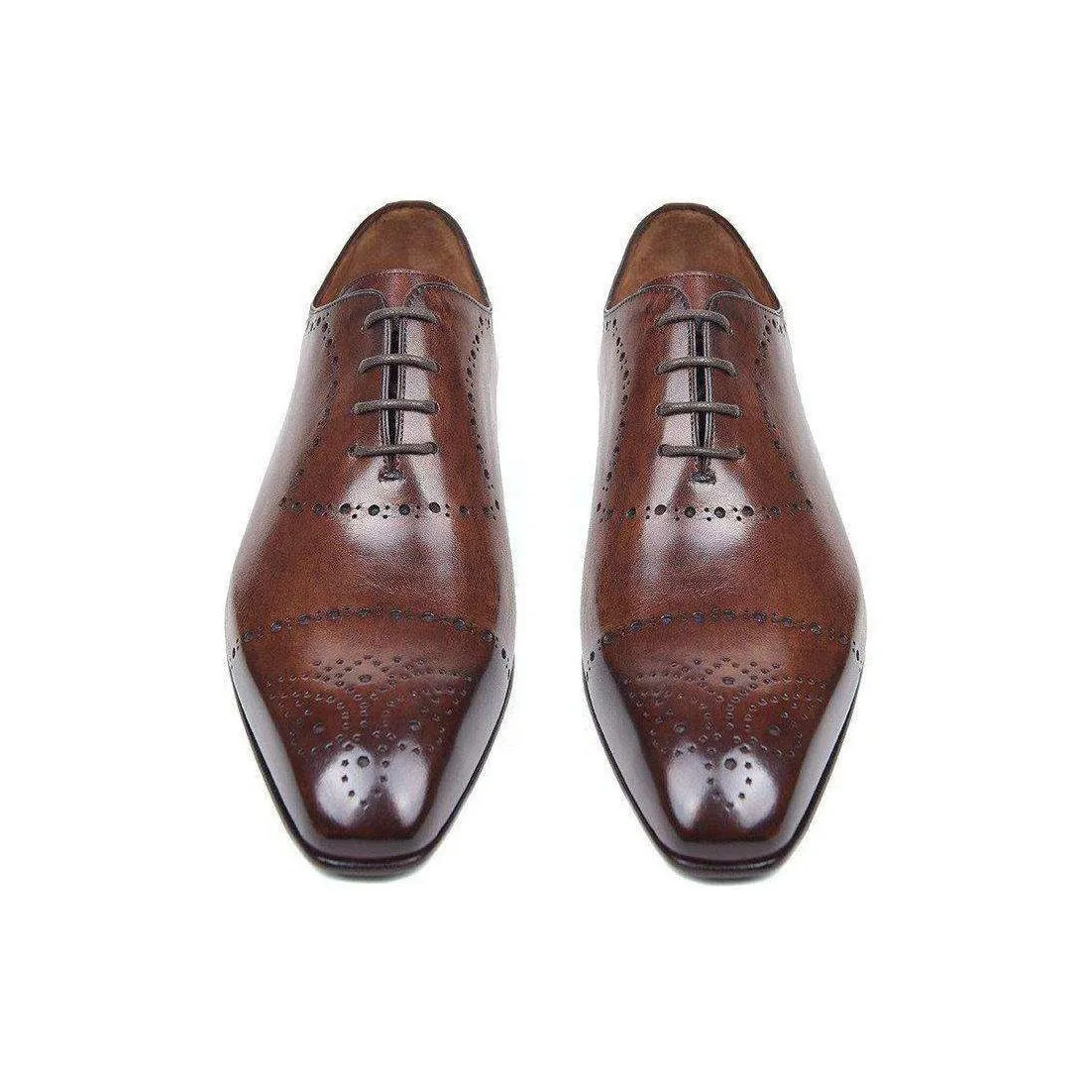 Paul Parkman Handmade Designer Shoes Classic Brogues Brown Oxfords (PM5504)