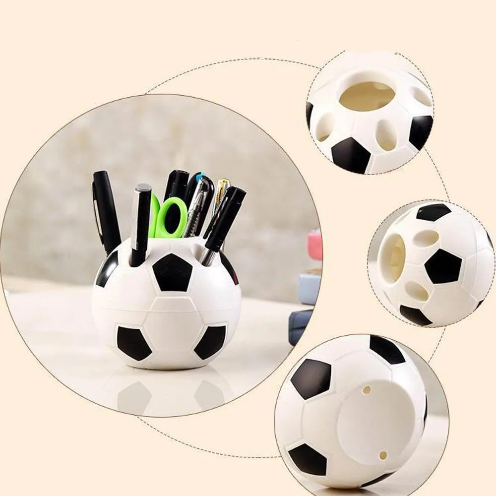 Pen Holder Creative Football Soccer Themed Plastic Durable Pencil Storage Organizer School Stationery