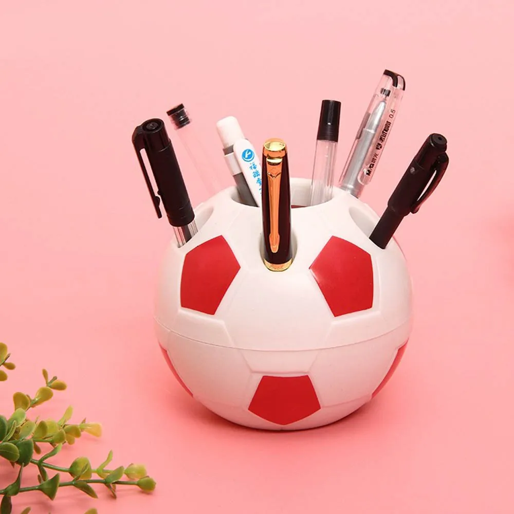 Pen Holder Creative Football Soccer Themed Plastic Durable Pencil Storage Organizer School Stationery