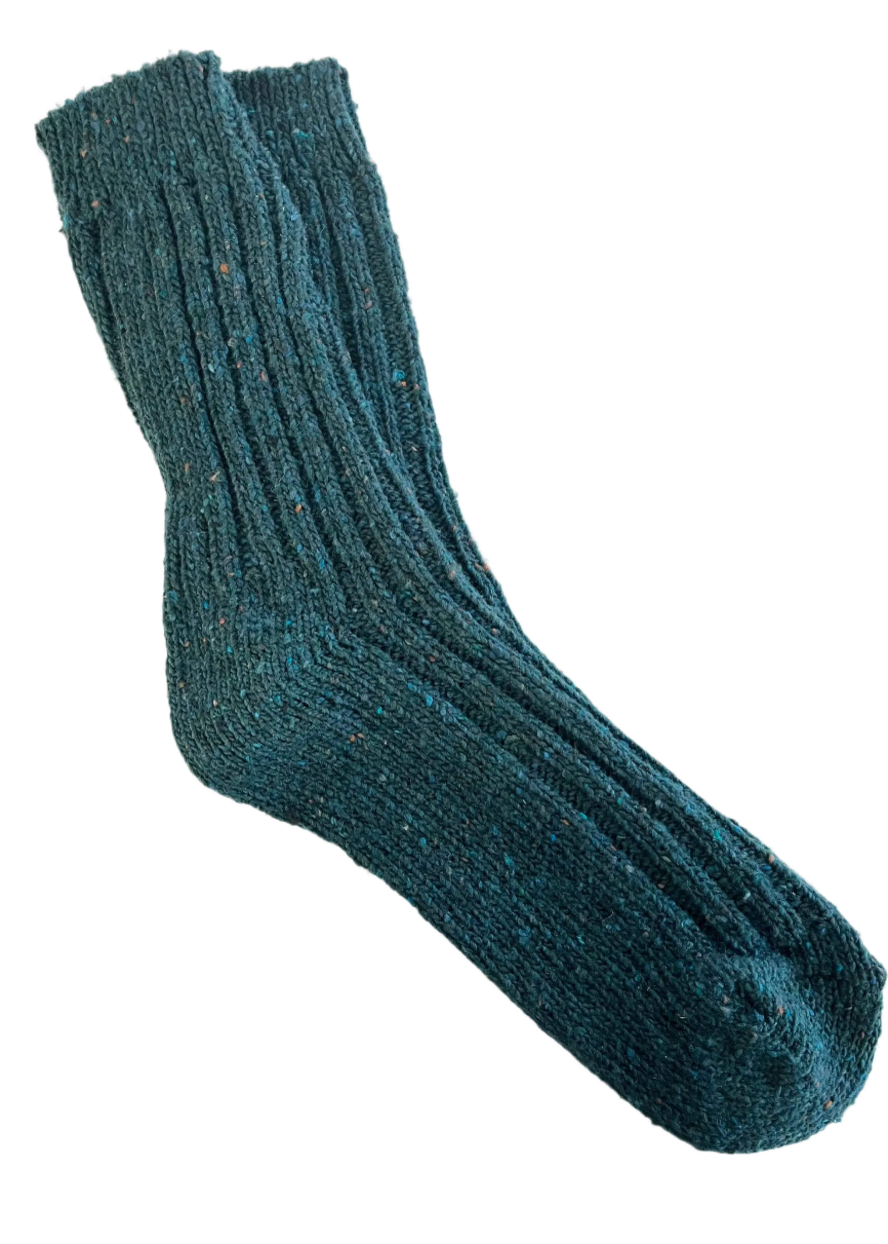 Petrol Irish Wool Neppy Socks | Women's