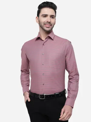 Pink Striped Slim Fit Formal Shirt | JadeBlue